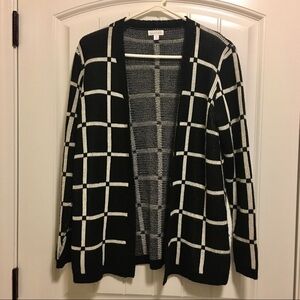Charming Charlie Black & White Checker Cardigan